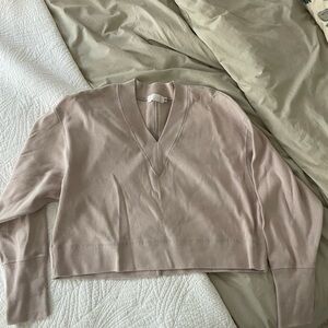 Moussy Women's V-Neck Sweater in Soft Pink